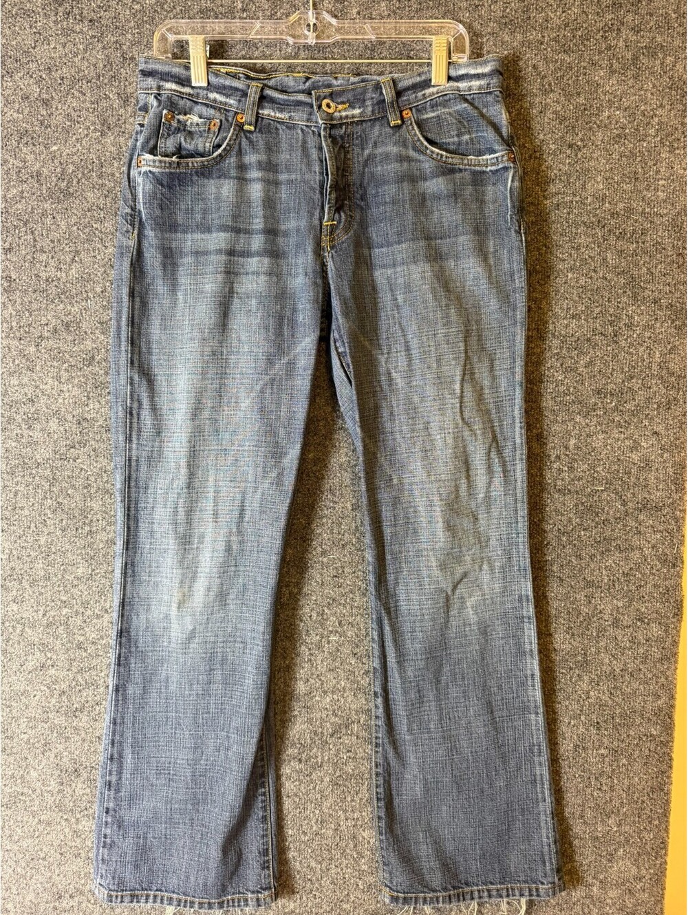 Lucky Brand Jeans Womens Size 8 / 29 Short Inseam Blue Denim Button Fly Distress
